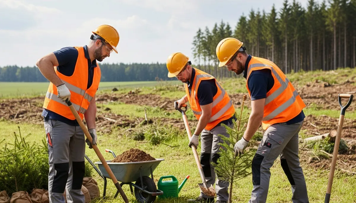 Tacoma, WA arborist planting a tree for residential tree planting services
